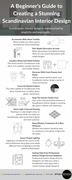 Scandinavian design is all about minimalism, comfort and functionality. If you are trying to achieve affluence using Scandinavian interior design for your space. This infographic will guide you.