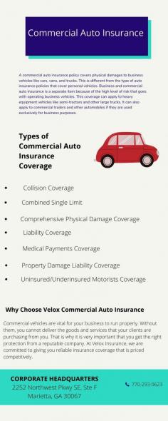 If you are interested in buying cheap commercial auto insurance, then go for Velox Insurance. They provide you best commercial auto insurance with includes auto liability, physical damage, medical expenses, uninsured motorists, and hired vehicle protection. For more information look at this infographic.