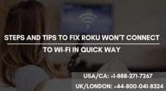 Getting errors while using your Roku player is a common thing. This Error Roku won’t connect to Wi-Fi occurs when the Roku device fails to connect with your wi-fi Network. You may get this error code on our TV screen along with a message stating unable to connect to wi-fi or the internet. If you are not able to fix it, Don’t worry just follow our steps or call our experts USA/Canada: +1-888-271-7267 and UK/London: +44-800-041-8324