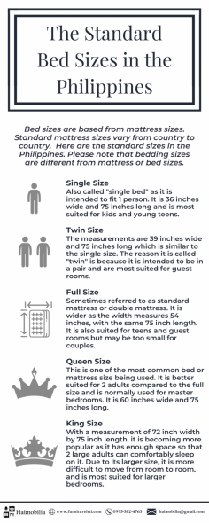 Needing durable beds for your office sleeping quarters? Haimobilia offers bedroom furniture that is both durable and affordable. Check out our guide on the standard sizes of beds in the Philippines here.