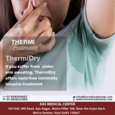 Thermidry can be used to improve excessive sweating or hyperhidrosis of the armpit.

1. Treatment time is 30-45 minutes
2. You will see results in as little as one treatment.
3. Micro-Invasive using Tumescent for anesthesia
4. No recovery time for patients.
5. ThermiDry® has a very strong safety record, some patients occasionally experience sensitivity in the treated areas, which subsides within a few weeks.
If you are thinking about getting a Under arm sweating treatment in Delhi, set up an appointment with Dr. Ajaya Kashyap and discuss it. 

Dr. Ajaya Kashyap Triple American Board certified Plastic Surgeon with over 30 years of experience in which 16 years in the U.S.A. & from the past 14 years he is in Delhi. You can learn more about on his website - www.thermitreatments.com/thermi-dry.html

We are offering VIRTUAL CONSULTATIONS so that we can all stay connected during this time! book your consultation by visiting thermitreatments.com and click the link on the websites homepage.

#thermidry #underarmsweating #sweating #radiofrequency #thermi  #noninvasive #excessivesweating #plasticsurgeon #cosmeticsurgery #Delhi #India
