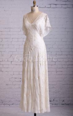 Robe de mariée modeste exclusif brodé couverture avec dentelle en tout plein air