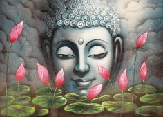 The Glowing Face Of The Buddha- Oil And Acrylic Painting On Canvas

A row of lotus buds grows from the murky waters of a pond in the woods. A layer of emerald-colored lotus pads coats its surface, from amidst which rise the slender stems with the pink crowns. Of varying lengths and blooms, they sway this way and that, conveying life and dynamism in a seemingly still work of art. The princely face of the Buddha predominates in the background. His mukhamandala is the softest, most beauteous lotus of them all.

Glowing Face Of The Buddha Painting: https://www.exoticindiaart.com/product/paintings/glowing-face-of-buddha-OV94/

Oil Painting: https://www.exoticindiaart.com/paintings/oils/

Paintings: https://www.exoticindiaart.com/paintings/

#paintings #art #buddhapaitings #glowingfacebuddha #canvaspaintings #oilpaintings #acrylicpaintings #indianart