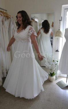 Robe de mariée avec chiffon v encolure longueur au ras du sol ligne a a plage