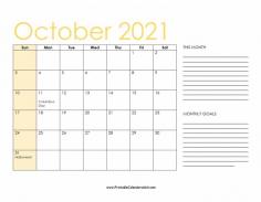 The weeks in the Printable Calendar 2021 October are generic, blank, and start on Sunday. The calendars come in a variety of designs. All calendars are simple to alter and print, with editable formats in Microsoft Word and Excel and print-friendly versions in Adobe PDF. On our generic yearly calendars page, you may download a single-page full-year calendar.