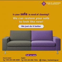 Looking for the best sofa cleaning services in Sharjah, Dubai, & Ajman? Contact us, treat the sofa at your place by booking the best cleaning service at Tacleaning.

Visit: https://tacleaning.ae/sofa-cleaning.html

For bookings, please call or whatsapp:
French/Arabic: +971 50-1964083  
English: +971 50 496 7931
      
For any inquiry, kindly call us at:
Landline: +971 6 553 4443
or email us @ info@tacleaning.ae  