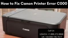 Want to know the easiest way to solve canon printer error c000? Then get connected with highly skilled experts. They will guide you throughout the process and give you step by step instruction via remotely. So feel free to call the expert at toll-free helpline number USA/Canada: +1-888-272-8868, UK: +44-808-196-7617 and check out the website Printer Offline Error. 
