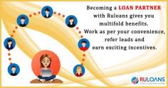 Becoming a loan partner with Ruloans gives you multifold benefits. Work as per your comfort, refer leads, and win energizing incentives. #RuLoans #WeHelpYouBorrowRight #LoanPartner #DSA to know more visit us now!
