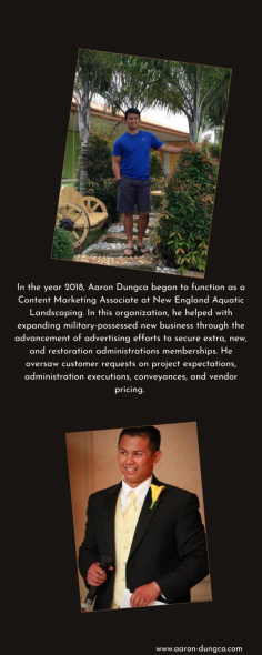 
To become successful in life, the role of hard work and determination has its significance. A person has to make lots of efforts in order to gain expertise in a particular field, and this can be done with the help of passion and hard work. Following it, Aaron Dungca is one such personality who has been working in various fields for the last many years. https://visual.ly/community/Infographics/other/aaron-dungca-and-his-journey-becoming-successful-operations-manager
