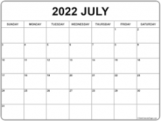 Through Printable Calendar 2022 July, you can add all the items you want to address in a day and then print the views and agendas of the meetings. You can edit your calendar on a weekly, monthly, or yearly basis with holidays and events. You can also capture memories by making handwritten logs and highlights of the whole week.