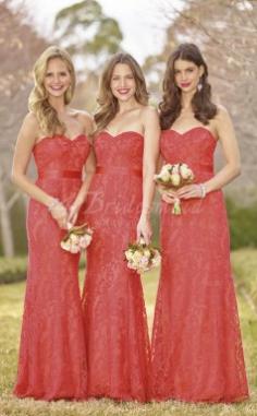 Floor-length Sweetheart Mermaid Rose Lace Group Bridesmaid Dresses BD1589
