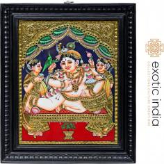 Navaneeta Krishna Tanjore Painting

This exquisite painting displays Krishna’s childhood pastime in the traditional Tanjore style. The precision with which it has been made and the use of vibrant colors makes it appealing and breathtaking. Lord Krishna being the Supreme Lord, appeared just like an ordinary child in Vrindavan but His naughty and uncommon activities were always astonishing for all the inhabitants of Vraja including Nanda Maharaja and Maa Yashoda and His bodily features are even sweeter than honey.

Navaneeta Krishna: https://www.exoticindiaart.com/product/paintings/15-x-18-navaneeta-krishna-tanjore-painting-traditional-colors-with-24k-gold-teakwood-frame-gold-wood-handmade-made-in-india-px65/

South Indian Paintings: https://www.exoticindiaart.com/paintings/southindian/

Tanjore Paintings: https://www.exoticindiaart.com/paintings/tanjore/

Paintings: https://www.exoticindiaart.com/paintings/

#paintings #art #tanjorepaintings #navaneetakrishna #southindianpaintings #navaneetakrishna #tanjavurpaintings #handmadepaintings #teakwoodframepainting