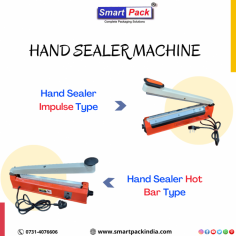 Hand Sealing machine as the name suggests- is a simple and handy tool for different types of packaging material ranging from polyethylene and polypropylene bags or pouches to thermoplastic packages. This equipment is specialized in sealing food packaging materials or packets. The functioning of these hand sealers is quite easy to understand. This does not require any technical knowledge for using this machine. 
For more details please contact us on:
Call: 09713032266
WhatsApp: 09713032266
Email: sales@smartpackindia.com   

