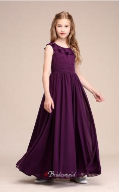 Affordable Grape Jewel Junior Bridesmaid Dress Floor-length Pageant Dress AUBCH059