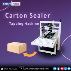 Carton sealer machine in India is also known as case sealers or box tapers, this machine has become a staple of automated packaging lines. Carton sealer machine provides the end-user a fast method of applying machine packing tapes to their packages on products or items. Even we offer the best quality tape sealer machine all over India.
