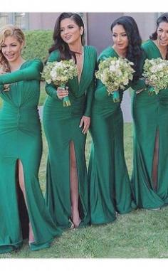 Dark Green Mermaid Bridesmaid Dress BDA004