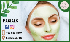 Facials for Effective Skin Care

The all-natural facials make you glow with a radiant and remove the dead skin and bring back brighter for a young look. Feel free to call us at 713-823-1849 to know more. 