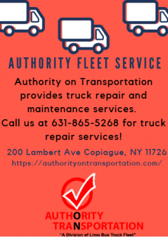 Get the best Mobile Truck Repair service near you. Our mobile maintenance service is the best way to manage trucks repair. Authority on Transportation provides truck repair and maintenance services. 
https://authorityontransportation.com/