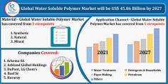 Water Soluble Polymer Market Size was US$ 32.25 Billion in 2020. Industry Trends By Type, Application Channel, Material, Impact of COVID-19, Company Analysis, Global Forecast 2021-2027.