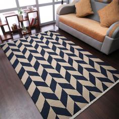 Hand Woven Flat Weave Kilim Wool 6'x9' Area Rug Contemporary Blue White D00133om