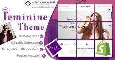 Womens Fashion Store Shopify, Feminine Shopify Themes

How about women's fashion? Whatever merchandise you have, Feminine Shopify Themes features like the latest testimonial design with a carousel added will support you sell your product. 
https://www.webcodemonster.com/themes/shopify/fashion-lifestyle/feminine-shopify-themes.html