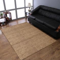 Hand Woven Jute 6'x9' Eco-friendly Area Rug Solid Camel J00006