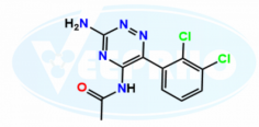Lamotrigine N Acetate impurity
Catalogue No. - VL980024
CAS No. - 77668-57-6
Molecular Formula - C₁₁H₉Cl₂N₅O
Molecular Weight - 298.13
IUPAC Name - N-[3-Amino-6-(2,3-dichlorophenyl)-1,2,4-triazin-5-yl]-acetamide