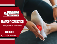 Conservative Therapy For Your Foot 

Our podiatric doctors will handle flat foot problems and give you a comfortable life. Louisiana Foot and Ankle Specialists LLC experts will analyze the particular condition and then proceed with surgical or non-surgical treatment. Want to know more? email us at  contactus@lafootanklesurgeons.com.
