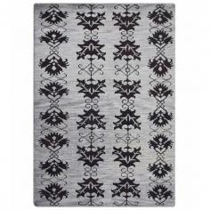 .Hand Knotted Wool 9'x12' Area Rug Floral Brown N00921