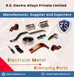 Electrical Metal Stamping Parts Dealers and Exporters, Suppliers, Manufactures,Whole Sellers, Exporters and Contractors in Sikkim, Uttarakhand, Punjab, Madhya Pradesh, Andhra Pradesh, Jharkhand, Meghalaya, Arunachal Pradesh, West Bengal, Delhi, Rajasthan, Tripura, Bihar, Karnataka, Jammu & Kashmir, Orissa, Kerala, Haryana, Manipur, Assam, Maharashtra, Uttar Pradesh, Nagaland, Chhattisgarh, Gujarat, Goa, Mizoram, Tamil Nadu, Noida, Uttar Pradesh, Delhi NCR.

RS Alloys and Metals Pvt Ltd. Our Contact assembly range includes Copper Switch Contacts, Contacts Assembly, Electric Socket Parts, Stamping of Electrical Contact, Staked Assembly For Relay, Electrical Contact Assemblies, VCB Vacuum Circuit breaker Assembly, Electrical bimetal silver contact assembly, silver touch contact power point, Circuit Sub-Assembly, Stamping brass electrical accessories, Electrical Contacts for Low Voltage, electrical silver contact assembly for wall, Trimetal Contact Rivet Point, electrical contact spring assembly, Contacts assembled in brass, rivet assembly Silver contact, Silver Contact rivets assembly, Hard Copper Spring Bridge assembly, Electrical Riveted AgZnO/Cu Contact Assembly, Stamping of electrical contact staked assembly, Silver Electrical Contact Assembly, Customized High Voltage Assembly, High precision brass contact for assembly, Silver alloy rivet aseembly, Composite rivet assembly, electrical contact spring assembly, Electrical Metal Stamping Parts, Contacts Crimp Terminal Block, silver contact assembly, contact ball bearing assembly.

For any Enquiry Call Rs Electro Alloys Private Limited at Contact Number : +91 9999973612, 9818231114, Email at : enquiry@rselectro.in, Website : www.rselectro.in