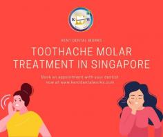 How can you manage molar tooth pain? It is good to see a doctor and get it addressed to avoid any long-term issue, however, if it is in the middle of the night when you can't reach your dentist, then you can apply an ice pack or any warm compress near the pain area. If the pain is too severe it is advisable to go to the emergency to treat it. If the pain reduces on applying an ice pack, you can wait to reach the doctor. Your dentist may advise some of the following treatments for toothache molar Singapore, they are filling a cavity to prevent damages, reducing or preventing the cavities by giving fluoride treatments, a root canal may be or in some cases removal of a tooth. Speak to our onsite dentist at Kent Dental to learn more about toothache molar treatments in Singapore.