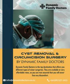 Get Cyst removal Surgery Auckland at affordable prices 

At Dynamic Family Doctors, we are happy to offer a wide range of general practice services and minor surgical procedures both to you and your family. One of the services we offer is Keloid scar treatment Auckland. Your doctor will first diagnose the scar you have and opt for one of the most suitable approached. Due to the proven methods, our specialists can certainly improve the appearance of keloid scars and reduce itchiness and discomfort. Steroid injections Auckland are also provided by our professional team. This is a very effective treatment that can help you ease your pain and reduce high levels of inflammation. Just contact us today and find out more on how these injections can help relieve pain and stiffness.