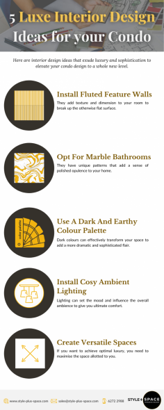 Constructing a luxury condo is all about embracing the experience of comfort and desire. This infographic will help if you want to renovate your condo. 