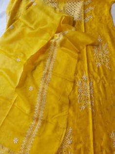 Check out a latest collection of chikankari kurta set online at Chikangali. Explore a unique and stylish chikankari kurta suit set with dupatta in premium quality.