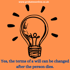 Can the terms of a will be changed after the person dies?

Yes. The estate's beneficiaries may decide for a number of reasons that they wish to amend the way in which assets in the estate are distributed. The reasons may include a potential tax saving, or to avoid risks to the estate assets in the event of care fees if a large sum is left to an elderly beneficiary, or avoiding the risk of double taxation in the event that a beneficiary dies shortly after they inherit. If the beneficiaries choose to alter or redirect their share of the inheritance, a Deed of Variation will be required. This can be done at any time after the death, but it will need to be signed within 2 years of the death. If it is signed after this point, then it will not be treated as valid for Inheritance Tax purposes, which can have significant implications on the estate's Inheritance Tax liability. A Deed of Variation cannot disinherit anybody unless they agree to it. We can advise on the merits of having a Deed of Variation and is very much dependent on the circumstances of not just the estate but also the beneficiaries.

https://www.probatesonline.co.uk/faqs/