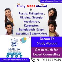 Welcome to Lakshya MBBS Overseas, Lakshya MBBS was founded in the year 2014 with the objective of bringing together foreign Universities & Indian Students. Lakshya MBBS is one of the best Study MBBS Abroad Consultants in Bhopal. We provide the best guidance and counseling to the students. For more info call us at 9111777949 & visit our website - https://lakshyambbs.com/
#education #overseas #mbbs #study #abroad