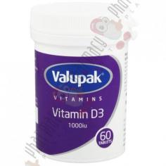 Valupak Vitamin D3 Tablets are ideal nutritional supplement to support normal immune system function and prevent a cold or flu. Order Valupak Vitamin D3 Tablets Online from Pharmacy Planet in the UK.