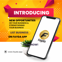 With blockchain loyalty you can list your business sites and get new customers. So, Install Fayda shop now!!

https://play.google.com/store/apps/details?id=my.fayda.shop