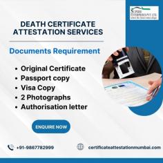 Death Certificate Attestation is one of the important legalisation procedures that involves obtaining an attestation stamp from the designated officials. It must be done from the country that issued the certificate, which is India. To obtain a death certificate, go to the registrar or sub-registrar of the area where the death occurred.

Get Documents Attested: https://certificateattestationmumbai.com/