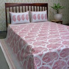 Buy latest Indian bedspreads king size online at Roopantaran. Handmade with 100% cotton, these king size Indian bedspreads are available in exquisite designs. 