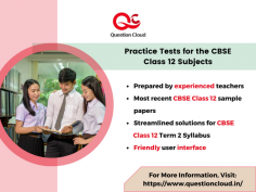 Practice Tests for the CBSE Class 12 Subjects

Subject-specific practice tests with multiple-choice questions are available for CBSE Class 12 on Question Cloud, an online educational assessment platform. With the help of Question Cloud's practice examinations, students can review their preparation. Since revision would help the students retain the information during the exam. The best way to prepare for an exam is to complete practice examinations and questions from Question Cloud that follow the most recent pattern so that you can become used to the types of questions that will be on the test. Your assurance in passing the final exam and earning excellent grades will therefore grow.

For More Information, Visit: https://www.questioncloud.in/


Major characteristics of the CBSE Class 12 Practice Papers:
prepared by experienced teachers
the most recent CBSE Class 12 Sample Papers served as a guide when creating
According to the available solutions and grading methodology for the streamlined CBSE Class 12 Term 2 Syllabus
quickly downloaded for use when necessary


