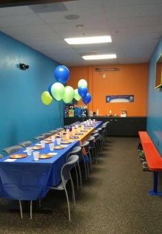 You can reserve a party room for children's birthday at any time by contacting Sky Zone. When you arrive on time, the room will be ready for the pizza and cake party.