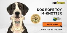 Are you looking for 100% synthetic-free and non-toxic tug of war dog toy, made in the USA? Then, Toe-beans is the perfect destination for you! Our dog rope toys are free of harmful materials and chemicals. This product avoids slow pet poisoning. Visit our website! https://www.toe-beans.com/products/dog-rope-toys-4-knotter
