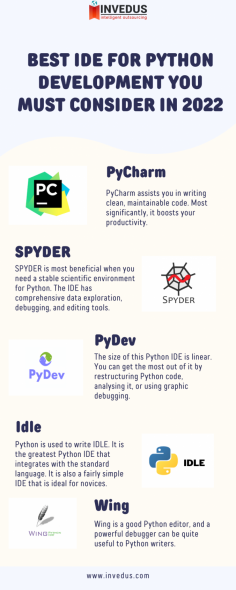 When it comes to large projects or a time-consuming job, you need to use a specialized Python IDE. This is a tool that allows you to edit, run and debug your code easily without any hassle. The most common problems when working with an ordinary text editor are errors in syntax, indentation and errors related to source control system. There are many different IDEs on the market today, so this section will help you choose the best IDE for your needs.

More Details - https://invedus.com/blog/best-ide-for-python-development/
