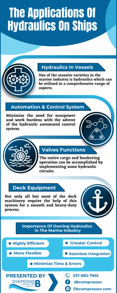 Pick The Best Hydraulics With Us!

We provide perfect hydraulics which focus on the mechanics of applications and deals with the motion as per requirements. For more information, mail us at quotes@dbcompressor.com.