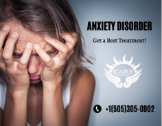 
Therapy for Anxiety Disorder Treatment

Anxiety is a crippling and intense feeling that accompanies several negative situations and mental health challenges. Our experts will work with you to manage your symptoms so that you can live a normal and happy life. Send us an email at contact@icarusbh.com for more details.
