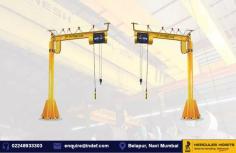 Our engineering jib cranes are made to order. The design is modern, making it efficient and easy to use. A jib crane is a light duty crane system typically used in factory production lines and similar light lifting applications. Traditional jib crane systems offer safe workloads of up to 5000kg (5t), but more sophisticated custom systems can be scaled to accommodate larger capacities.