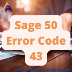 Getting an error code 43 when you are trying to open a company shared in the cloud with Remote Data Access on Sage 50 software. You need to rebase from a machine that can still open the company or re-download the company file https://www.askforaccounting.com/sage-50-error-43/