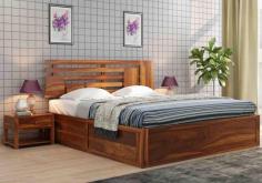 Buy Wooden Bed with Hydraulic Storage in India with discounts upto 60%. Shop from versatile designs of solid wood bed with hydraulic storage in king size and queen size with free shipping, and an EMI Option. 