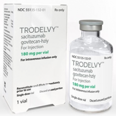 The drug Sacituzumab govitecan-hziy is recommended by healthcare professionals to treat metastatic triple-negative breast cancer (mTNBC) who have received at least two prior therapies for metastatic disease. This drug is sold under the brand name Trodelvy. Trodelvy single-dose vials are supplied in 180 mg and 200 mg to administer intravenously. https://www.indianpharmanetwork.in/triple-negative-breast-cancer-and-their-treatment/
